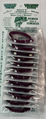 Kelly Striper plastic worm *NEW* card of 12-Pick your color