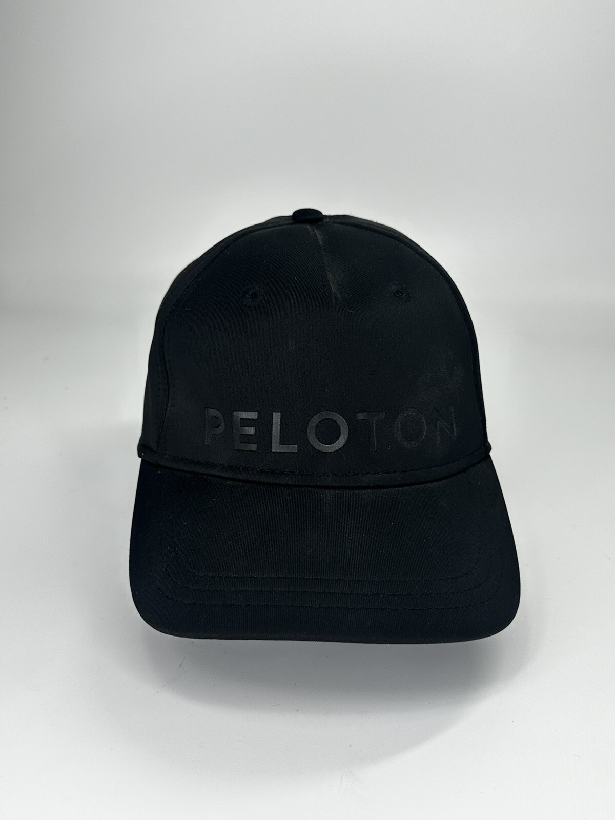 Peloton Hat Baseball Cap Solid Black Embossed Wor… - image 2