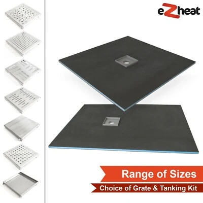 EZHEAT Wet Room Shower Tray Former Kit Tile On Walk In - All Sizes Available with Waste