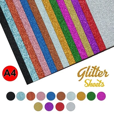 BLITZ-MARKET A4 Glitter Card Coloured Cardstock Premium Quality Low Shed 250gsm Mixed Crafts