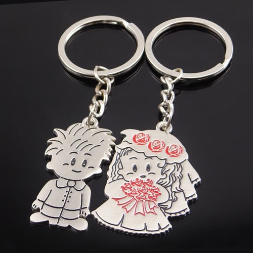 2x Portachiavi Coppia sposi doppio regalo Fidanzati Amore Innamorati smaitato - Foto 3 di 3