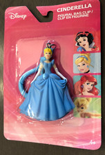 Disney Cinderella princess Figural Bag Clip keychain figure miniature blue clip