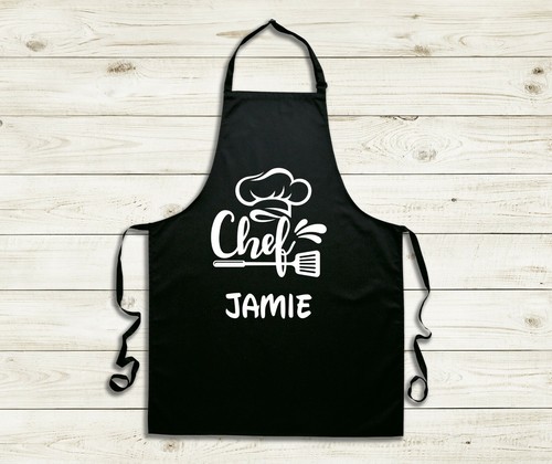 Personalisierte Kochschürze mit beliebigem Namen Kochen Backen BBQ individuell maßgeschneidert lustiges Geschenk - Bild 4 von 5