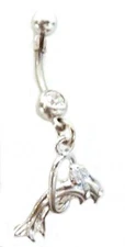 Belly Ring Animal Dolphins Double Jumping Dangle Naval Steel 