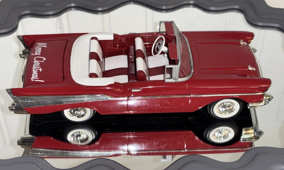 1957 Chevy Roadster Diecast Car, “Merry Chevrolet Christmas” Tin Gift Box 1/34 - Image 4 of 4