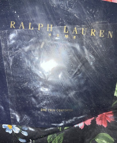 Ralph Lauren Vintage Isadora Black Floral Twin Comforter New! - Picture 3 of 7