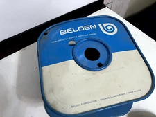 Vintage Belden Empty Cable Steel Spool  10X10X5 inch    Moving Electrical Energy