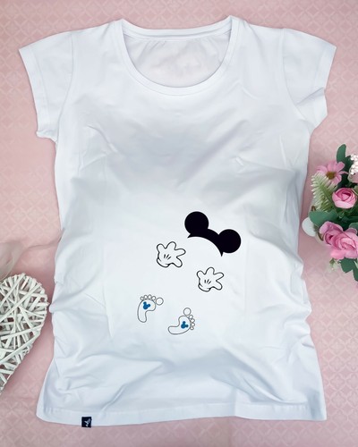 Mommy Mouse Maternity Shirt Little mouse pregnancy t-shirt Maternity clothes Mic - Picture 6 of 7