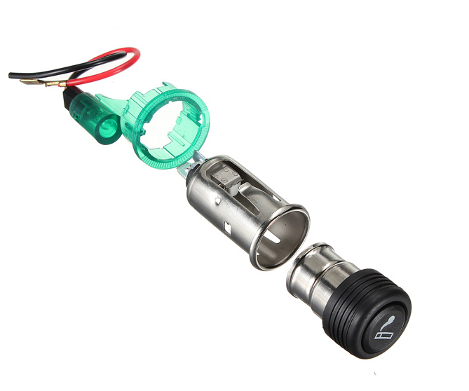 12v Illuminated Car Cigarette Cigar Lighter Socket Replacement Kit Light Up 