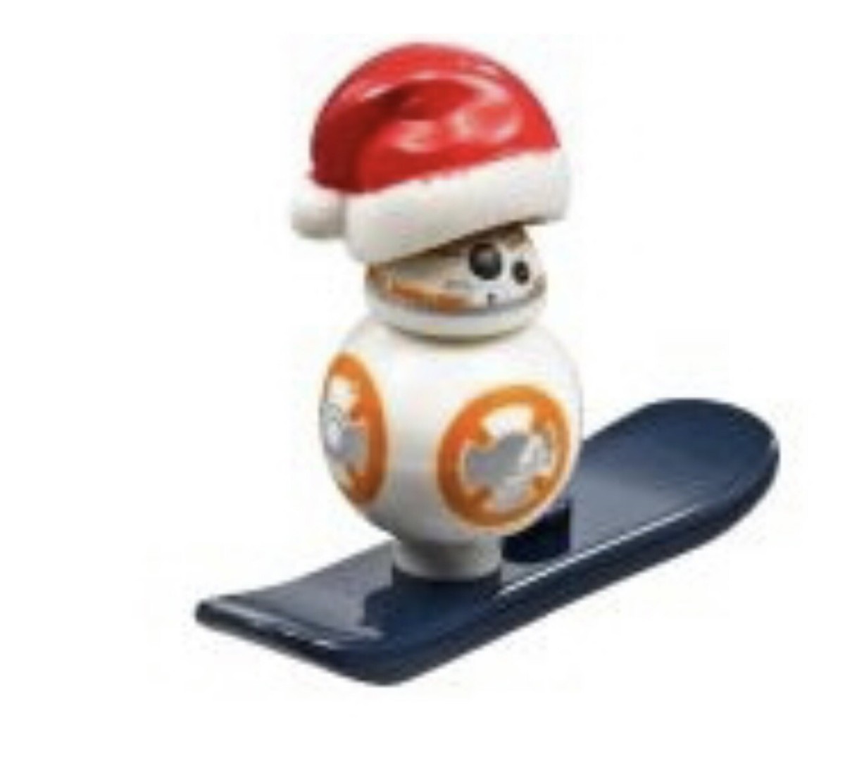 Lego BB-8 Mini Figure With Santa Hat And Snowboard (From Star Wars