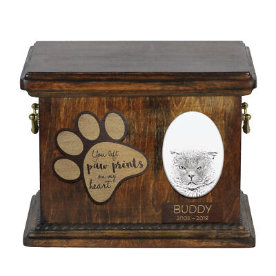 Scottish Fold wooden urn for a cat Art-Dog