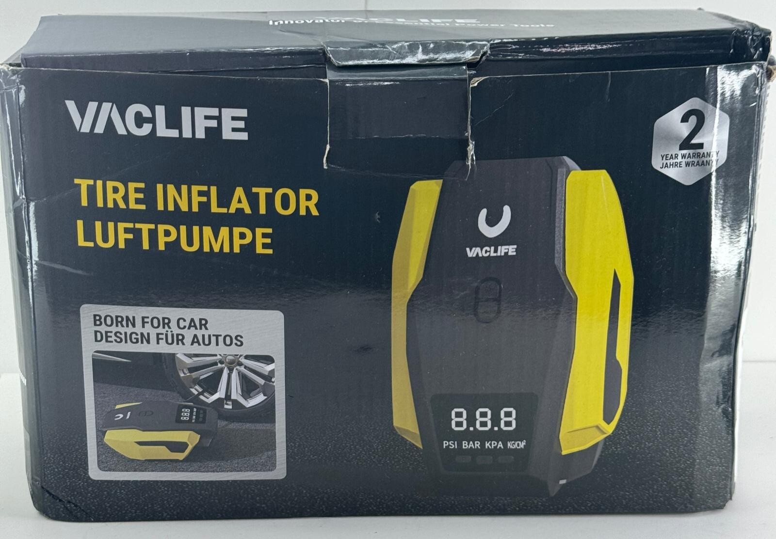 VacLife Tire Inflator Portable Air Compressor Air Pump for Car Tires