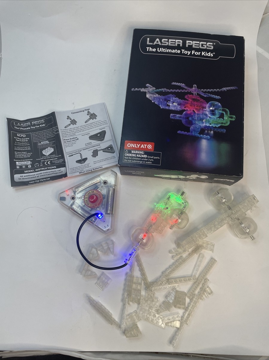 Laser Pegs The Ultimate Toy for Kids #1270 in helicopter set Complete
