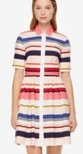 KATE SPADE New York Berber Striped Fit & Flare Shirt Dress Sz 0 ~ NWOT!