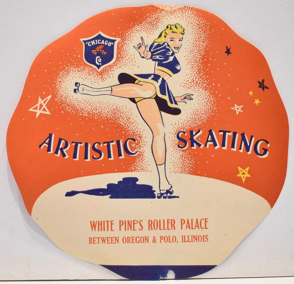 1940s White Pine Roller Palace Skating Rink Mount Morris Oregon Polo Illinois #2 - Image 2 of 3