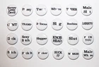 1" (25mm) Rude Naughty Swear Words - Adult 18+ Button Badges