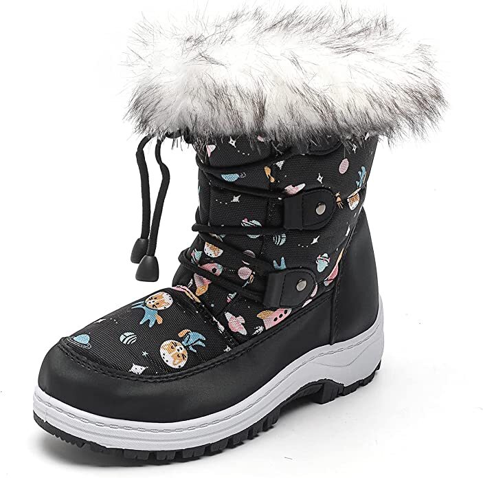 Snow boot for Kids Boys Girls Snow Boots Waterproof Winter Boots Faux Fur Lined-image