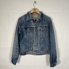 Lois Jacket Womens Blue Size Medium Denim Vintage Distressed Coat