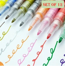 Acrylic Paint Markers Thin Tip Pens for Rocks Wood Fabric Nails Art etc. 12 set