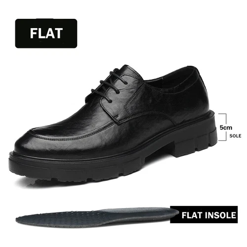 Men's Dress Elevator Shoes Casual Business Leather Heightening Platform Shoes - Picture 25 of 36