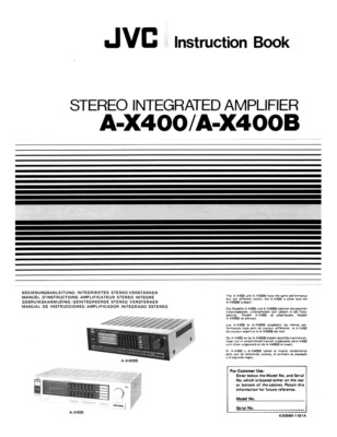JVC A-X400 A-X400B Amplifier Owners Instruction Manual Reprint
