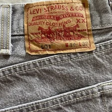 Levi 501's Button fly Gray W44 x L32