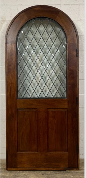 PUERTA SÓLIDA Caoba Africana 2" Grueso Vidrio Biselado Triple Acristalamiento 2 Juegos Borde Foto 2 de 4