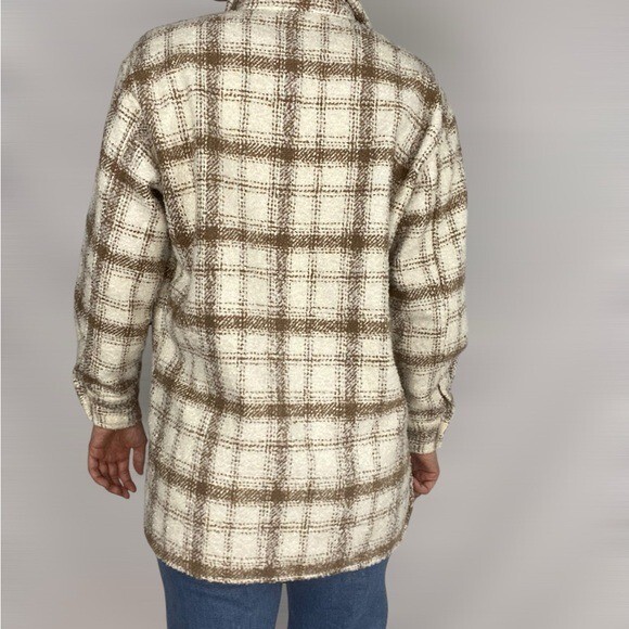 12TH TRIBE Plaid Collared Button Down Trench Jack… - image 4