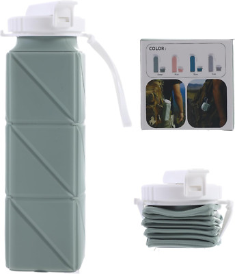 21Oz Collapsible Water Bottle - Food Grade BPA Free Silicone, Leakproof