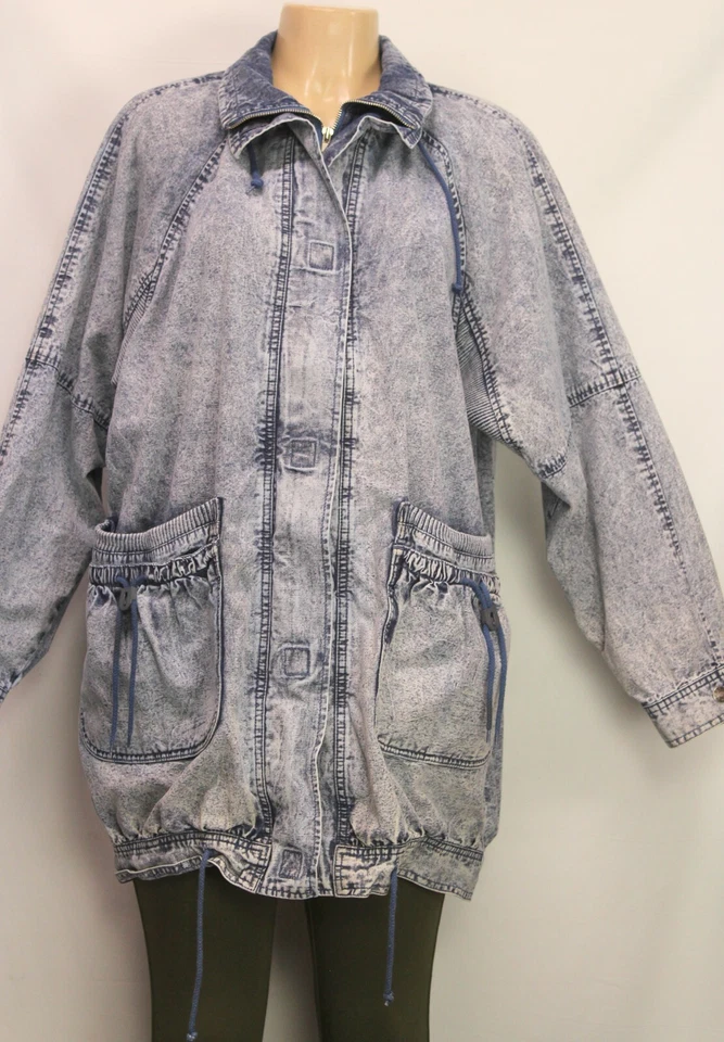Chaqueta de mezclilla azul East West by the Panda Group INC vintage para mujer talla L Foto 3 de 4