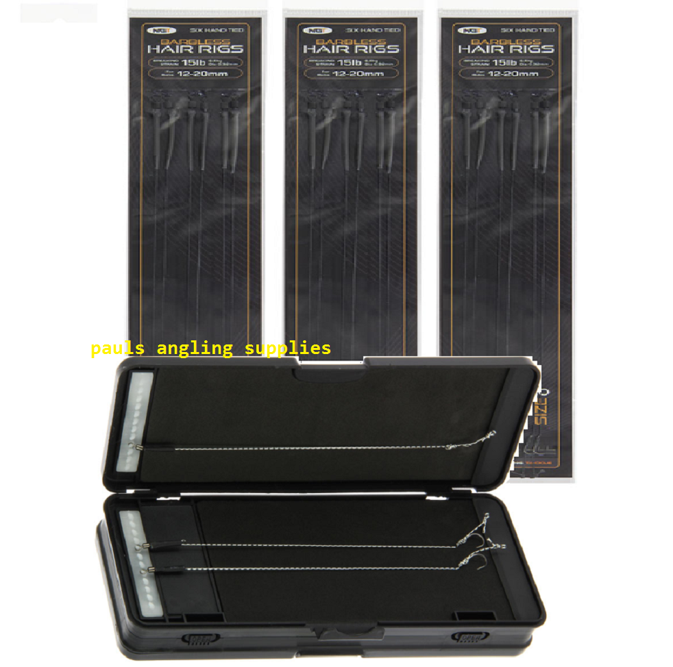 NGT Carp Fishing Rig Box Wallet  6 Way for 72 Rigs  12 x Hair Rigs Included