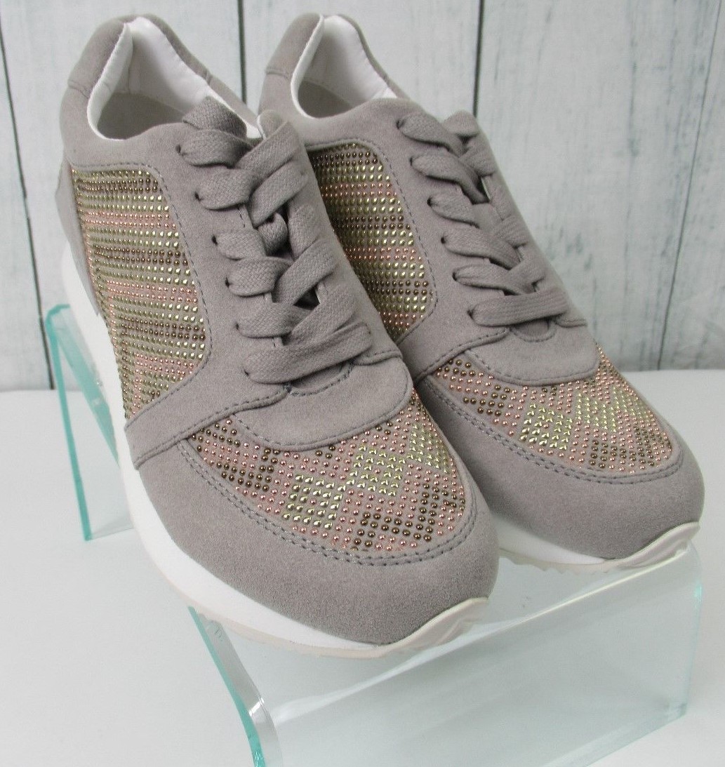 Katy Perry Womens The Babes Low Top Beaded Metallic Sneakers Shoe