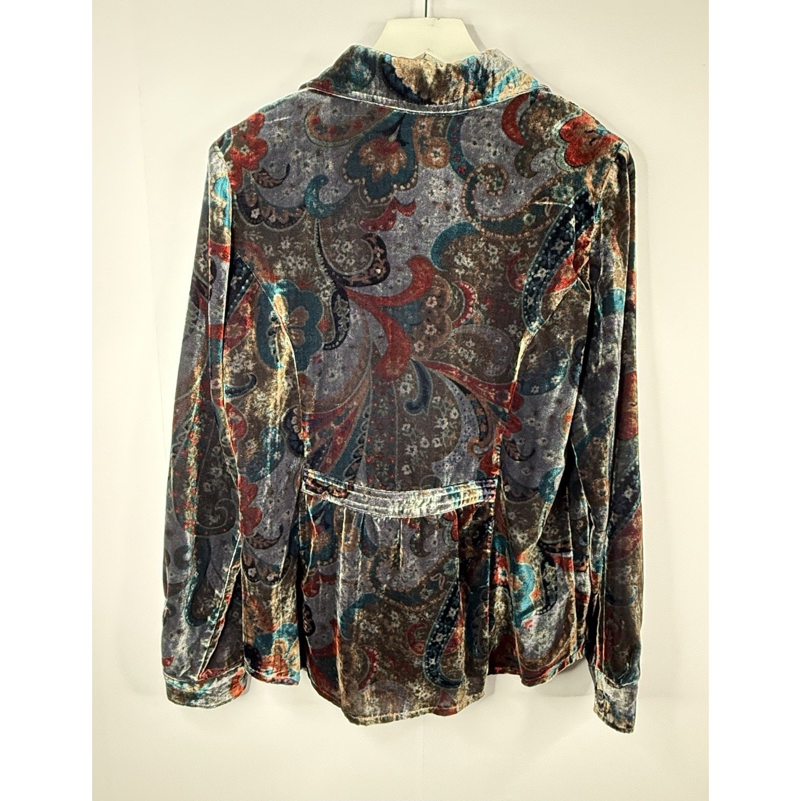 Coldwater Creek Velvet Button Up Top Womens Size … - image 3