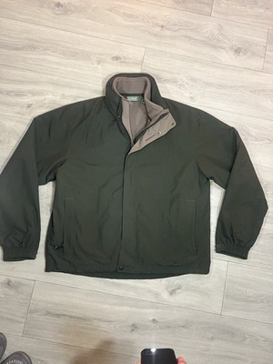 Vintage L.L.Bean  3-in-1 Jacket Large Green Nylon Shell with Grey Fleece Lining