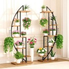 DanDiBo Blumenregal indoor 160 cm Hoch Metall Schwarz Rund 96644 Blumentreppe