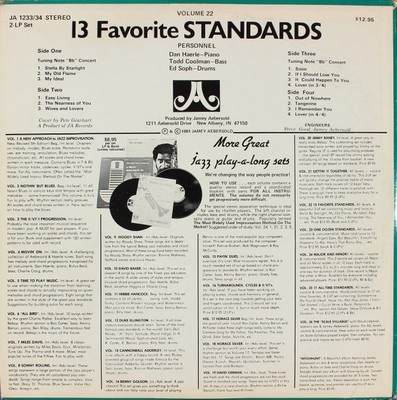 Jamey Aebersold, 13 Favorite Standards, (2xLP), VG+, 3623278602 | eBay