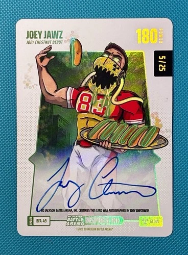 Bo Jackson Battle Arena ‘Joey Jawz’ Chestnut Debut Glow Inspired Ink Auto /25