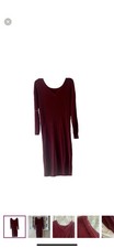 Unbranded Women’s Maroon Sweater Dress Oversized Ribbed Long Sleeve Size L