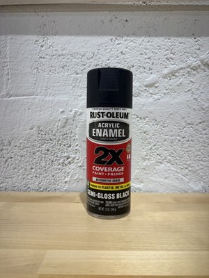 Rust-Oleum 271915 Acrylic Enamel 2X Spray Paint, 12 oz, Semi-Gloss Black