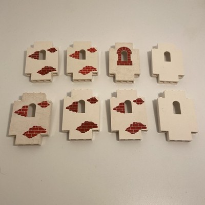 Lego Vintage 4444pb01 Pb06 weiße Platte 2x5x6 Wand rote Steine Konvolut 6277 Restposten