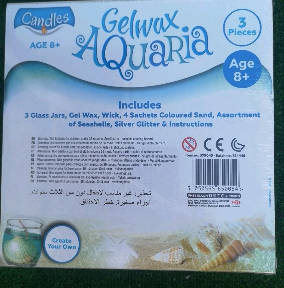 Candles Gelwax Aquaria Candle Making Kit New Sealed All, Makes 3 Glass Candles  - Image 2 of 4