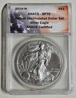 2016 W American Silver Eagle Burnished ANACS SP70 ANNUAL UNCIRCULATED DOLLAR SET