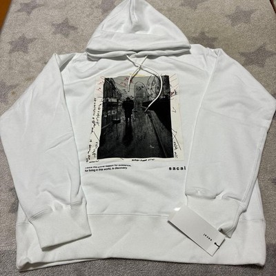 sacai James Dean Hoodie XL White New Pullover Fashion Streetwear