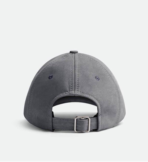 Bottega Veneta Printed Leather Baseball Cap Gray Hat M (58 cm