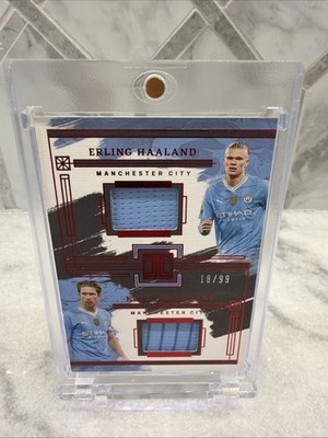 2024 Panini Impeccable BPL Erling Haaland Kevin De Bruyne Dual Patch Red /99