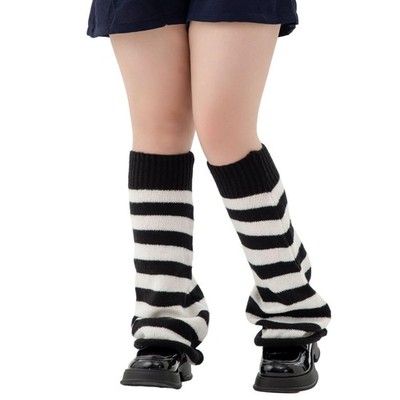Leg Warmers for Women Cute Long Chunky Knit Leg Warmer Socks 1 Pairs-black an...