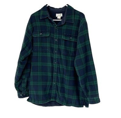 L.L. Bean men s large fleece lined thick flannel Shirt  Button Down Jacket