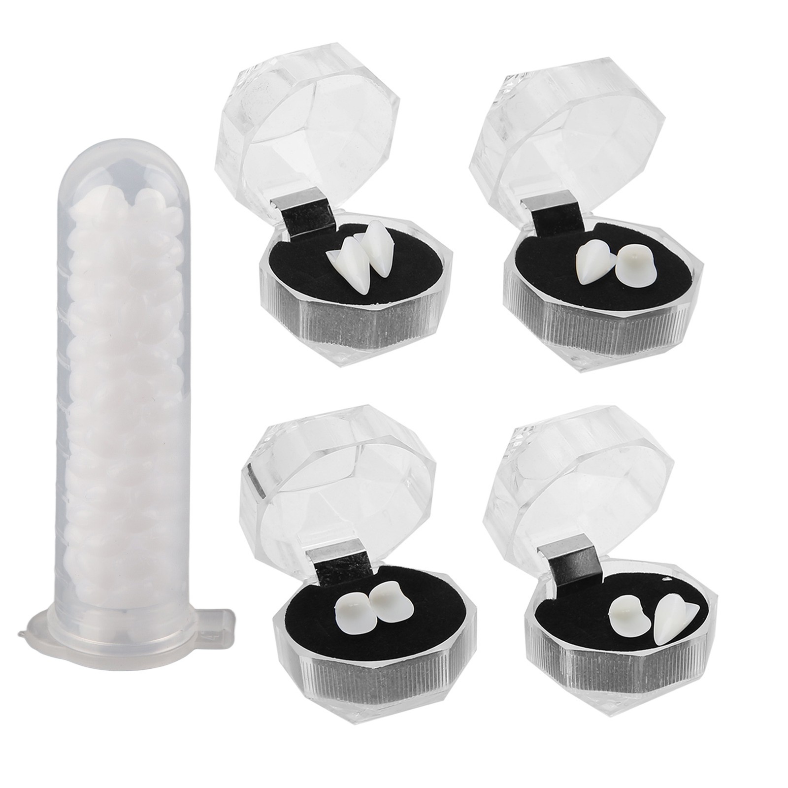 NEW Halloween Party False Teeth Set Cosplay Dentures Props With Teeth Pellets Ad