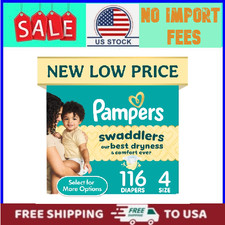 Pampers Swaddlers Diapers, Size 4, 116 Count