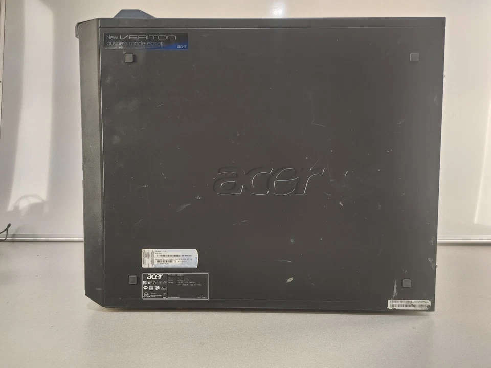 ACER VERITON E5800 3.2GHz 4GB RAM 320GB HDD Windows 10 PRO Black Fair Condition - Image 2 of 4